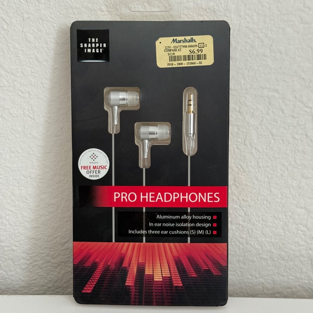 The Sharper Image Pro Headphones Silver NEW